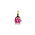 Hollow Polished Pink Enameled Ladybug Charm in 14k Gold