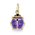 14k Gold Hollow Polished Purple Enameled Ladybug Charm hide-image