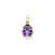 Hollow Polished Purple Enameled Ladybug Charm in 14k Gold