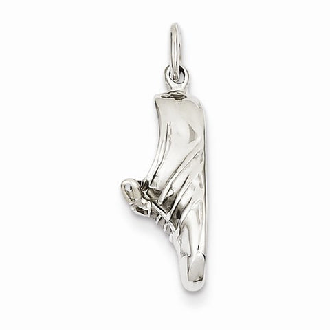 14k White Gold Polished Open-Backed Jogging Shoe Pendant, Pendants for Necklace