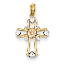 14k Gold Two-tone Cross Charm hide-image