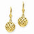 14k Yellow Gold Polished Diamond-Cut Mesh Ball Dangle Leverback Earrings