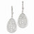 14k White Gold Teardrop Filigree Dangle Leverback Earrings