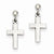 14k White Gold Polished Cross Earrings