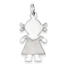 14k White Gold Satin Girl Charm hide-image