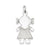 Satin Girl Charm in 14k White Gold