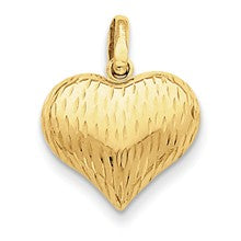 14k Gold Puffed Heart Charm hide-image