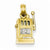 14k Gold & Rhodium 3-D Moveable Slot Machine Pendant, Pendants for Necklace