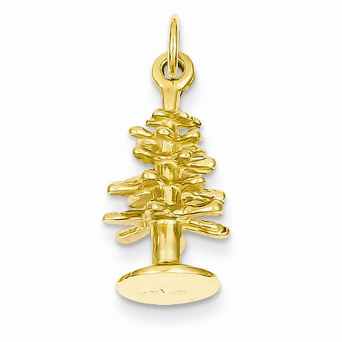 14k Gold 3-D Christmas Tree Pendant, Pendants for Necklace