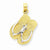 14k Gold & Rhodium Large Double Flip-Flop pendant, Charm