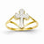 14k Yellow Gold Two-tone Cross Ring