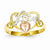 14k Yellow & Rose Gold w/Rhodium Love Heart Ring