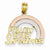 14k Gold Tri-color Follow Your Dreams Rainbow Pendant, Pendants for Necklace