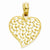 14k Gold Basket Weave Heart pendant, Charm