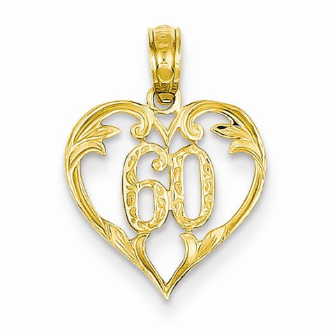 14k Gold 60 Heart Pendant, Pendants for Necklace