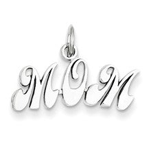 14k White Gold Mom Charm hide-image