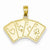 14k Gold Aces Playing Cards Pendant, Pendants for Necklace