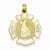 14k Gold Large Fire Department Badge Pendant, Pendants for Necklace