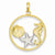 14k Gold & Rhodium Diamond-cut Sea Life Round Pendant, Pendants for Necklace