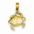 14k Gold Crab pendant, Charm