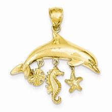 14k Gold Dolphin Charm hide-image