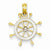 14k Gold & Rhodium Ship Wheel pendant, Dazzling Pendants for Necklace