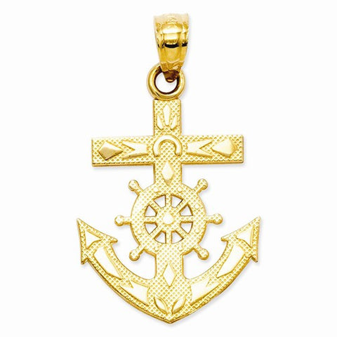 14k Gold Mariner's Cross Pendant, Pendants for Necklace