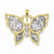 14k Gold & Rhodium Diamond-cut Butterfly Pendant, Charm