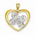 14k Gold & Rhodium Butterfly in Heart pendant, Adorable Pendants for Necklace