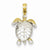 14k Gold & Rhodium Sea Turtle pendant, Adorable Pendants for Necklace