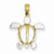 14k Gold & Rhodium Sea Turtle pendant, Beautiful Pendants for Necklace