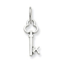 14k White Gold K Key Charm hide-image