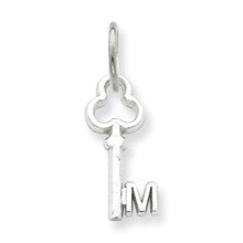 14k White Gold M Key Charm hide-image