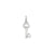 O Key Charm in 14k White Gold