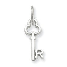 14k White Gold R Key Charm hide-image