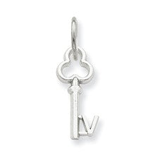 14k White Gold V Key Charm hide-image