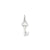 V Key Charm in 14k White Gold