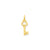 N Key Charm in 14k Gold