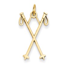 14k Gold Ski Poles Charm hide-image