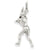 14k White Gold Female Baseball Batter Charm hide-image