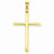 14k Gold 3-D Polished Hollow Cross pendant, Pretty Pendants for Necklace