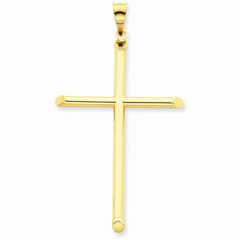 14k Gold 3-D Polished Hollow Cross pendant, Gorgeous Pendants for Necklace