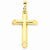 14k Gold 3-D Polished Hollow Cross pendant, Stylish Pendants for Necklace