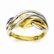 14k Two-tone Wave Ring