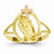 14k Two-tone Diamond-Cut Praying Hands Cross Ring