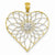 14k Gold & Rhodium Starburst Center Heart Pendant, Pendants for Necklace