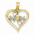 14k Gold & Rhodium Diamond-cut Mom Heart Pendant, Pendants for Necklace