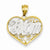 14k Gold & Rhodium Filigree #1 Mom Heart Pendant, Pendants for Necklace