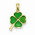 14k Gold 4-Leaf Clover Translucent Acrylic pendant, Classy Pendants for Necklace