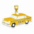 14k Gold 2-D Yellow Enameled Taxi Pendant, Pendants for Necklace